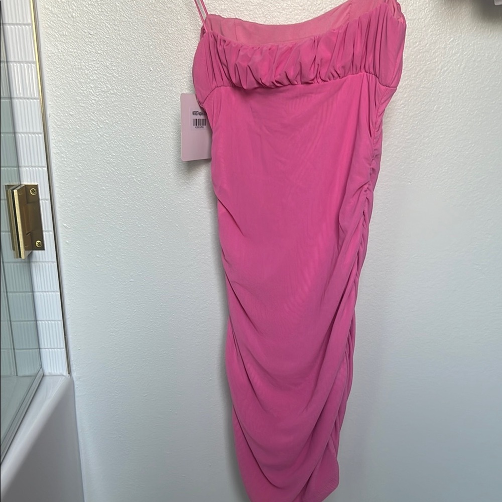 Hello Molly pink Midi Dress NWT